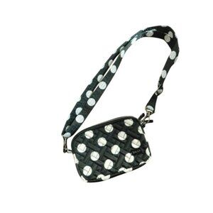 Lug Black White Polka Dot Cross Body Belt Convertible Bag EUC